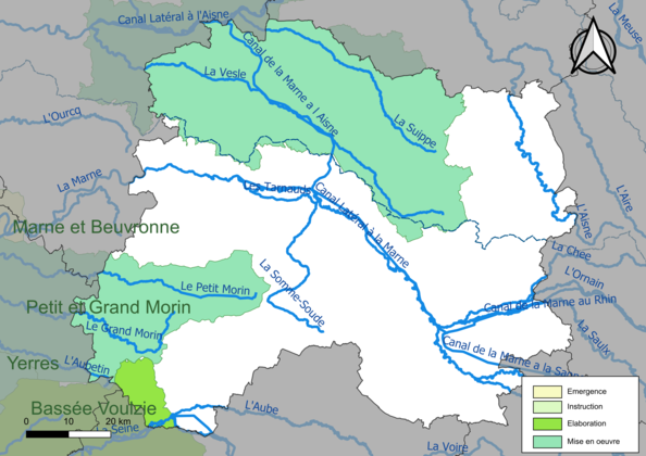 Carte des SAGE au 17 juin 2022.