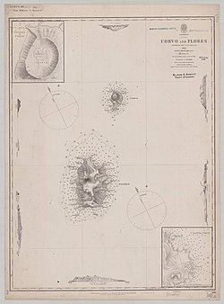 Nautical chart of Flores and Corvo