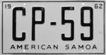 Номерной знак Американского Самоа 1962 года CP-59.png