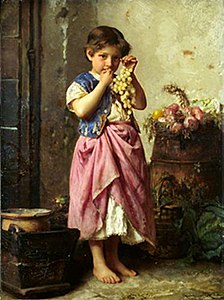 Child and grapes, 1884