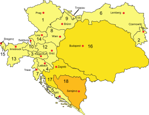 Karte Österreich-Ungarns