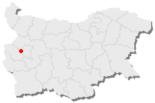 Karte von Bulgarien, Position von Bankja hervorgehoben