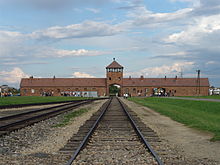 D. Z. Phillips argued that the magnitude of suffering experienced in the Holocaust cannot be justified by any apparent gains Birkenau gate.JPG