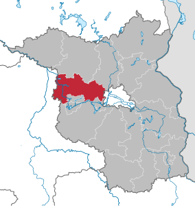 Lage des Landkreis Havelland in Brandenburg (anklickbare Karte)