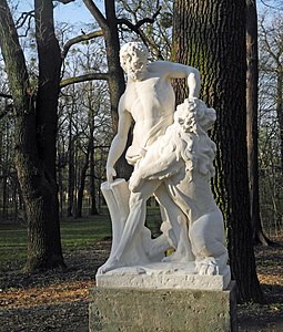 Milon de Crotone, moulage de 2021 d'après le modèle original des années 1720, Grand Jardin de Dresde.