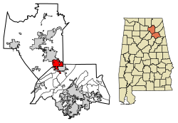 Location in Etowah and Marshall counties, Alabama