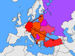 Card(Map) of the foreign policy of Germany (in...