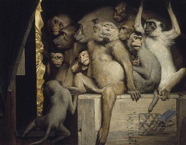 Gabriel Cornelius von Max, 1840-1915, Les singes, juges de l'art, 1889