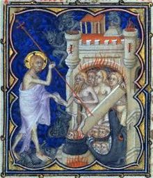 The Harrowing of Hell, Petites Heures
, 14th-century illuminated manuscript commissioned by John, Duke of Berry. Harrowhell.jpg