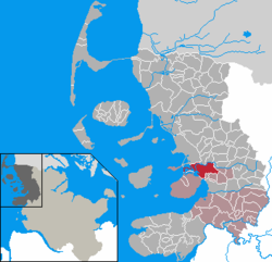 Elhelyezkedése Schleswig-Holstein térképén