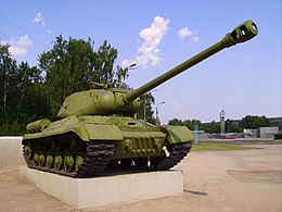 Tank IS-2 ako pamätník druhej svetovej vojny v Nižnom Novgorode.