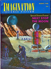 Space exploration, as predicted in August 1958 by the science fiction magazine Imagination Imagination 195808.jpg