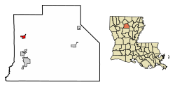 Location of Quitman in Jackson Parish, Louisiana
