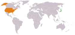 Lage von Vereinigte Staaten und Japan