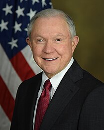Former Attorney General Jeff Sessions talked with the Russian ambassador during the Trump campaign and recused himself from the investigation. Jeff Sessions, official portrait.jpg