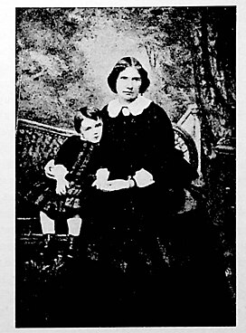 Jenny Lind med sin äldste son Walter. (sannolikt 1856)