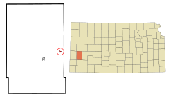 Location within Kearny County and Kansas