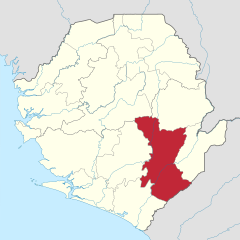 Karte Kenema (Distrikt) in Sierra Leone