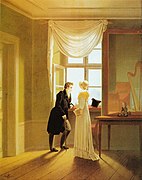 Pareja en la ventana (1815), de Georg Friedrich Kersting, Museum Georg Schäfer, Schweinfurt