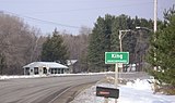 Highway sign for King along Wisconsin Highway 22