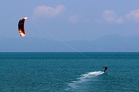 Kite Surfing ud for Koh Phangan, Thailand