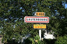 Entrée à Lauterbourg, Bas-Rhin, France