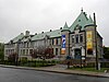 Headquarters and Barracks of Les Voltigeurs de Québec, Quebec City Canada. In the foreground is the Regimental War Memorial.