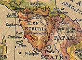 The Kingdom of Etruria, Tuscany's successor state during the Napoleonic Wars Map Kingdom of Etruria.jpg