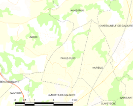 Mapa obce Fay-le-Clos