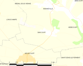 Mapa obce Sancourt