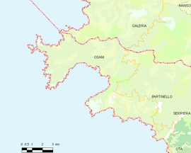Mapa obce Osani
