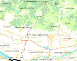 Mapa obce Saint-Nicolas-de-Bourgueil