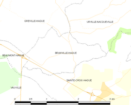 Mapa obce Branville-Hague