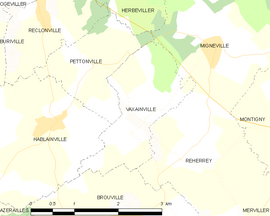 Mapa obce Vaxainville