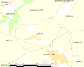 Mapa obce Sarnois
