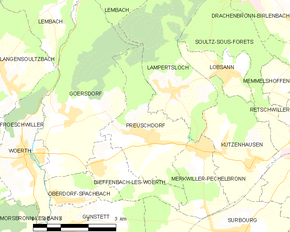 Poziția localității Preuschdorf