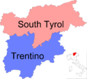 Map of region of Trentino-South Tyrol, Italy, with provinces-it.png