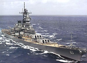 USS Missouri in her 1980s configuration