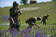 Kyrgyz soldiers conducting mine sweeping exercises Multinational forces participate in Regional Cooperation 12 Exercise -06.JPG