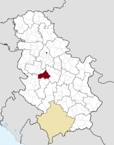 Poziția localității Gornji Milanovac