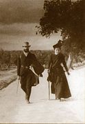 Ramón Menéndez Pidal y María Goyri en su viaje de novios por la ruta del Cid, en 1900.