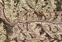 Map of the Upper Valais, detail from a 1693 map of the Swiss Confederacy and its associates.