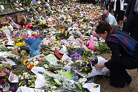 bloemen na de aanslag in Christchurch, 2019