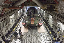 U.S. Air Force C-17 transporting a Dutch PzH 2000 self-propelled howitzer to Afghanistan, 2006 Pzh-2000 inside of a C-17.jpg