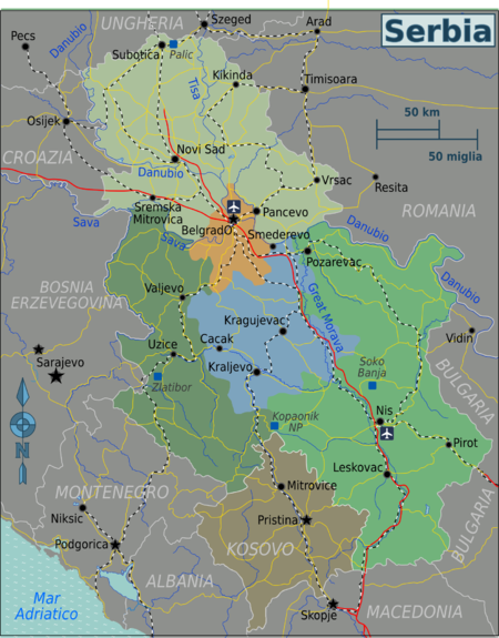 Mappa divisa per regioni