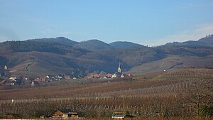 Village de Rodern vu depuis la sortie ouest de Saint-Hippolyte