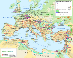 The Roman Empire at the time of Emperor Hadria...