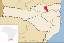 Localização de Itaiópolis em Santa Catarina