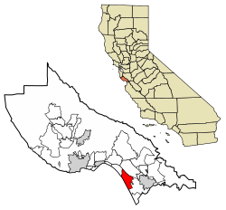 Location of La Selva Beach in Santa Cruz County, California.