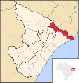 Ligging van de Braziliaanse microregio Propriá in Sergipe